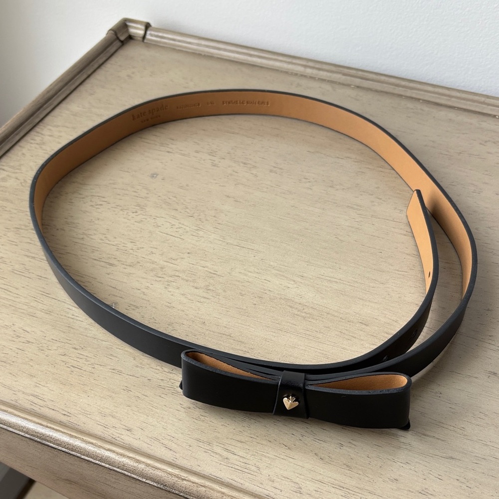 Kate Spade Black Bow Leather Belt